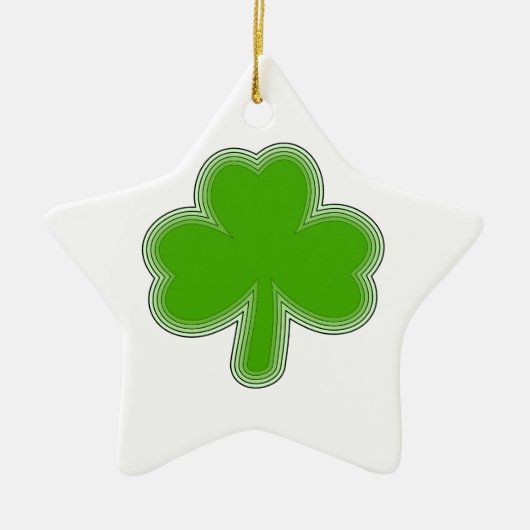 Saint-Patrick-Kleeblatt Zeichnend Keramikornament (Vorne)