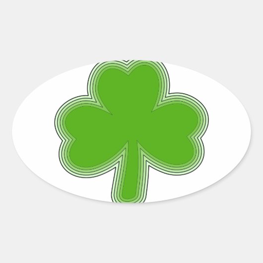Saint-Patrick-Kleeblatt Zeichnend Ovaler Aufkleber (Vorderseite)