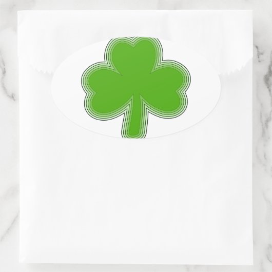 Saint-Patrick-Kleeblatt Zeichnend Ovaler Aufkleber (Tasche)