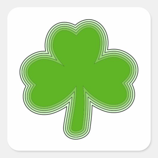 Saint-Patrick-Kleeblatt Zeichnend Quadratischer Aufkleber (Vorderseite)