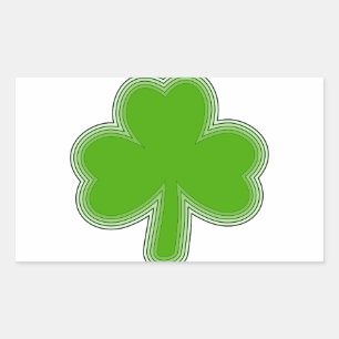 Saint-Patrick-Kleeblatt Zeichnend Rechteckiger Aufkleber