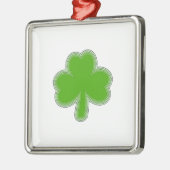 Saint-Patrick-Kleeblatt Zeichnend Silbernes Ornament (Links)