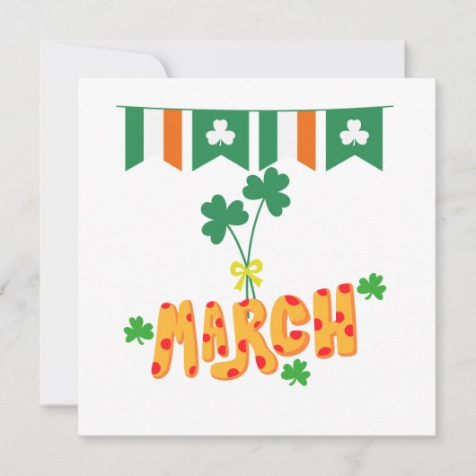 Saint Patrick März Feiertagskarte (Vorderseite)