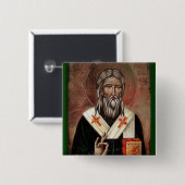 Saint Patrick mit erhöhter Hand Button (Vorne & Hinten)