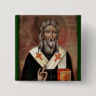 Saint Patrick mit erhöhter Hand Button
