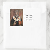 Saint Patrick mit Hand Raised Rechteckiger Aufkleber (Tasche)