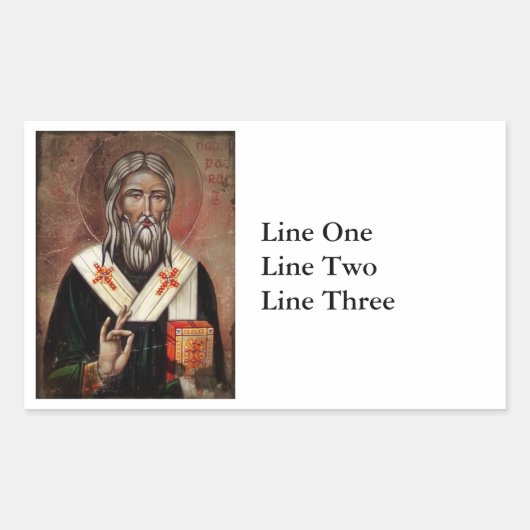 Saint Patrick mit Hand Raised Rechteckiger Aufkleber (Vorderseite)