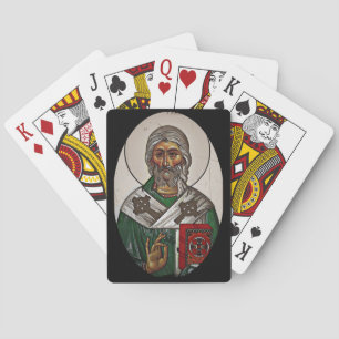 Saint Patrick mit Heiliger Schrift Spielkarten