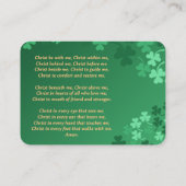 Saint Patrick Prayer Card – Breastplate Prayer Platzkarte (Rückseite)