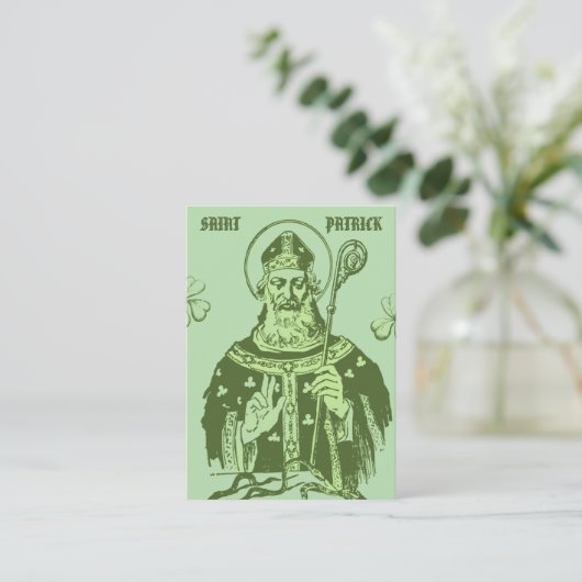 Saint Patrick Prayer Card – Catholic Devotional Platzkarte (Stehend Vorderseite)