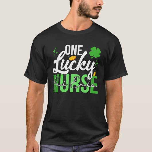 Saint Patrick s Day Ped Endo One Lucky Nurse T-Shirt (Vorderseite)