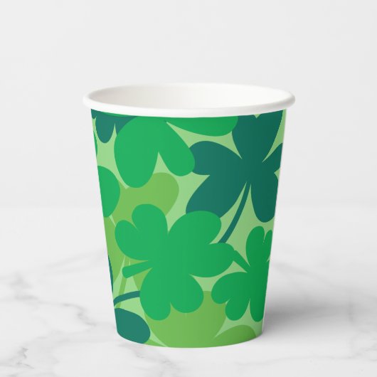 Saint Patrick’s Day Shamrock Green Paper cups Pappbecher (Rückseite)
