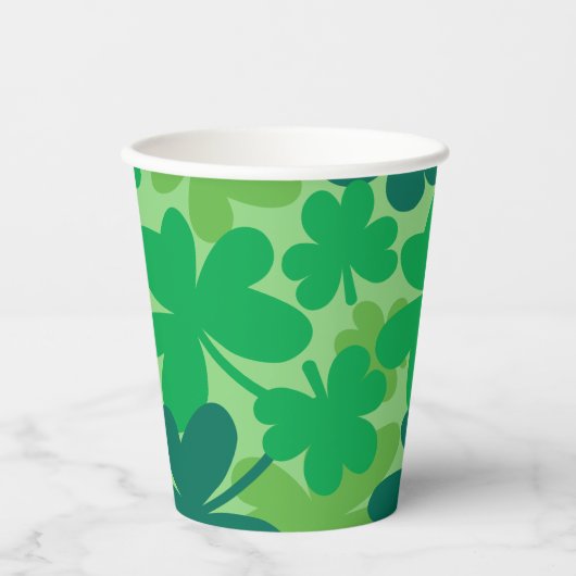 Saint Patrick’s Day Shamrock Green Paper cups Pappbecher (Vorderseite)