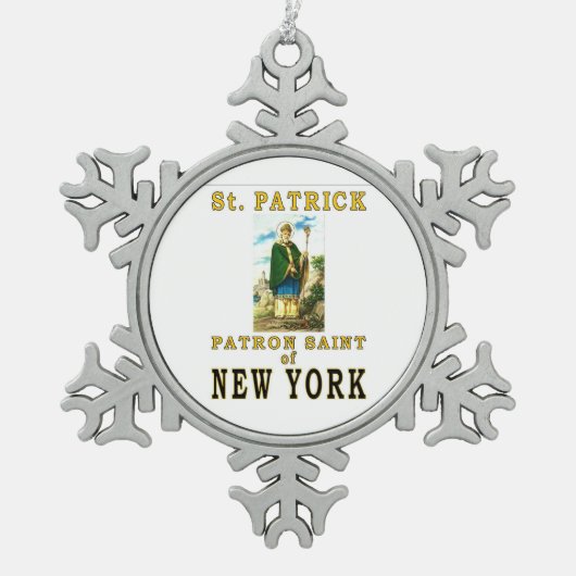 SAINT PATRICK SCHNEEFLOCKEN Zinn-Ornament (Vorderseite)