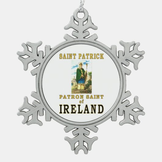 SAINT PATRICK SCHNEEFLOCKEN Zinn-Ornament (Vorderseite)
