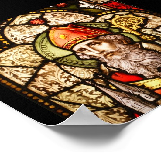 Saint Patrick Vintag gestettetes Glasbild Poster (Ecke)