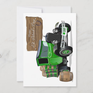 Saint Patrick Vintager Cartoon Weihnachtsfeuerwage