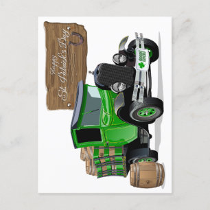 Saint Patrick Vintager Cartoon Weihnachtsfeuerwage Postkarte