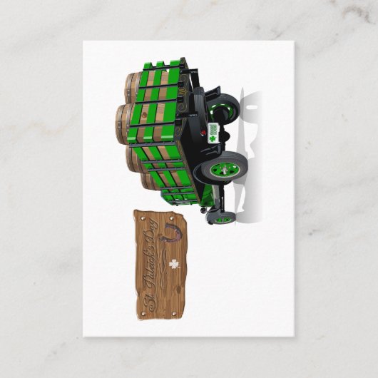 Saint Patrick Vintager Cartoon Weihnachtsfeuerwage Visitenkarte (Vorderseite)