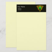 SAINT PATRICK'S CELTIC HERART, KLEEBLATT Cream Briefpapier (Vorne/Hinten)