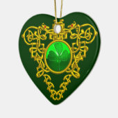 SAINT PATRICK'S CELTIC HERART-Kleeblatt Keramikornament (Links)