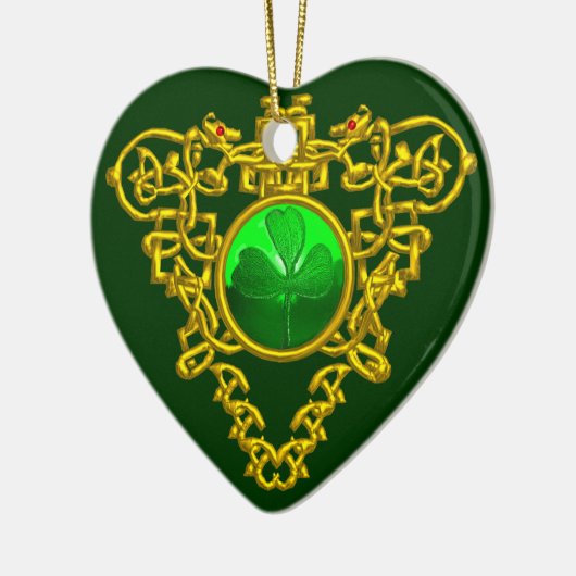 SAINT PATRICK'S CELTIC HERART-Kleeblatt Keramikornament (Links)
