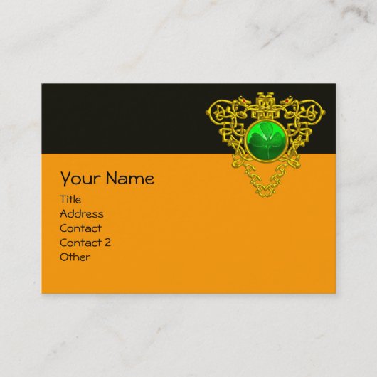 SAINT PATRICK'S CELTIC HERART, KLEEBLATT, Schwarz- Visitenkarte (Vorderseite)