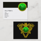 SAINT PATRICK'S CELTIC HERART, KLEEBLATT, Schwarz- Visitenkarte (Vorne/Hinten)