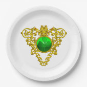 SAINT PATRICK'S CELTIC HERART, KLEEBLATT, weiß Pappteller (Vorderseite)