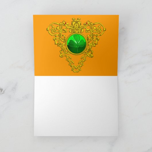 SAINT PATRICK'S CELTIC HERART MIT GRÜNEM KLEEBLATT KARTE (Innenseite)