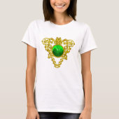 SAINT PATRICK'S CELTIC HERART MIT GRÜNEM KLEEBLATT T-Shirt (Vorderseite)