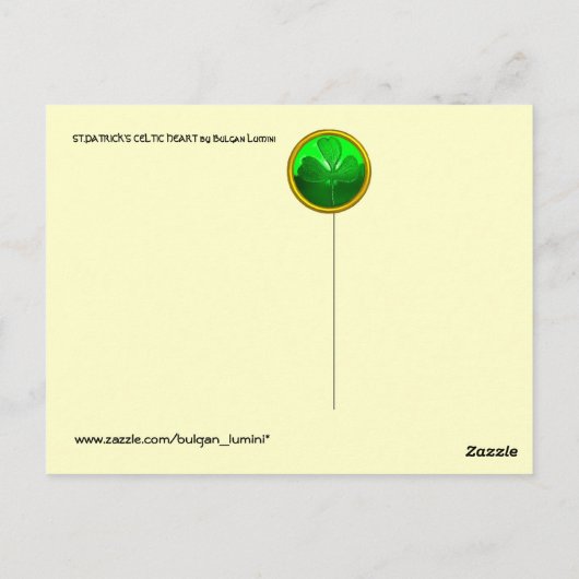 SAINT PATRICK'S CELTIC HERART POSTKARTE (Rückseite)
