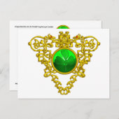 SAINT PATRICK'S CELTIC HERART POSTKARTE (Vorne/Hinten)