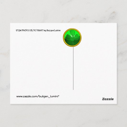 SAINT PATRICK'S CELTIC HERART POSTKARTE (Rückseite)