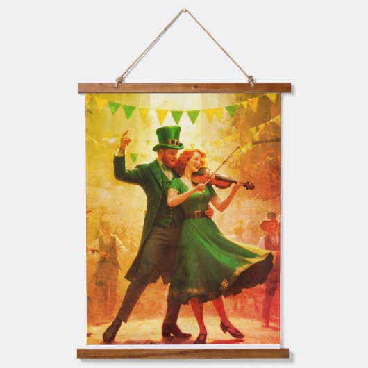 Saint Patrick's Dance Wandteppich Mit Holzrahmen (Vorderseite)