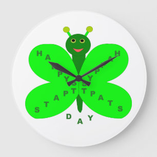 Saint Patricks Day Butterfly Wall Clock Große Wanduhr