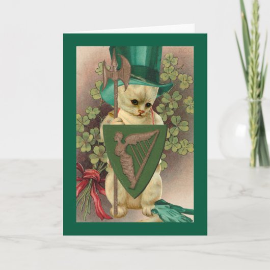 Saint Patrick's Day Cat Karte (Vorderseite)