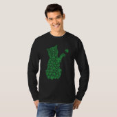 Saint Patrick's Day Cat Shamrock Kitten T-Shirt (Vorne ganz)