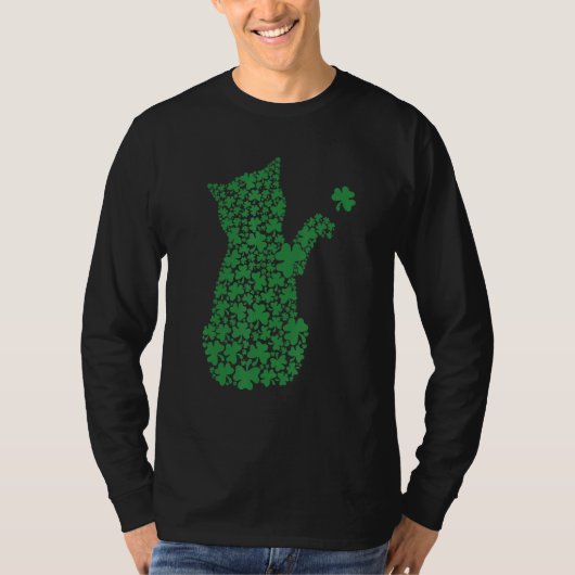 Saint Patrick's Day Cat Shamrock Kitten T-Shirt (Vorderseite)
