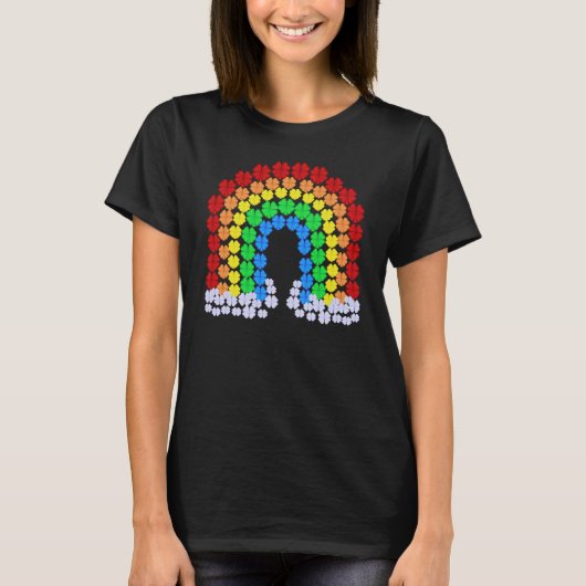 Saint Patrick's Day Clover Rainbow Hübsch farbenfr T-Shirt (Vorderseite)