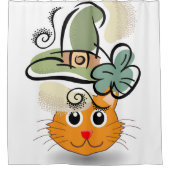 Saint Patrick's Day Duschvorhang Katze (Vorderseite)
