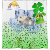Saint Patrick's Day Duschvorhang Polar Bär (Vorderseite)