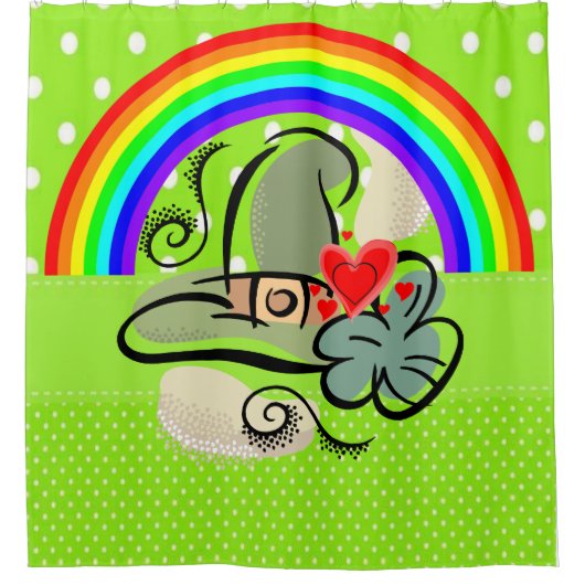 Saint Patrick's Day Duschvorhang Regenbogen (Vorderseite)