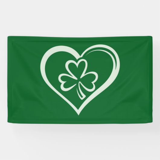 Saint Patrick's Day Funny Kleeblatt Herz Irish Banner (Horizontal)