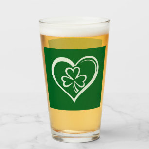 Saint Patrick's Day Funny Kleeblatt Herz Irish Glas