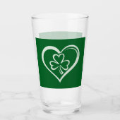 Saint Patrick's Day Funny Kleeblatt Herz Irish Glas (Vorderseite)