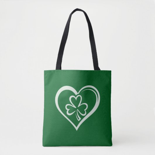 Saint Patrick's Day Funny Kleeblatt Herz Irish Tasche (Vorderseite)