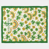 Saint Patrick's Day Goldtopf Regenbogen Shamrocks Fleecedecke (Vorderseite (Horizontal))