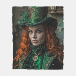Saint Patrick's Day Goth Woman Fleecedecke