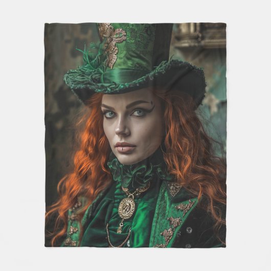 Saint Patrick's Day Goth Woman Fleecedecke (Vorderseite)